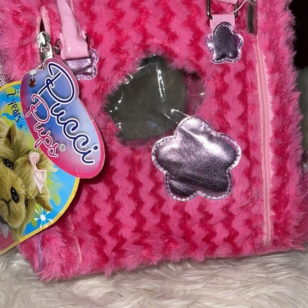 Pink Plush Small Pet Carrier